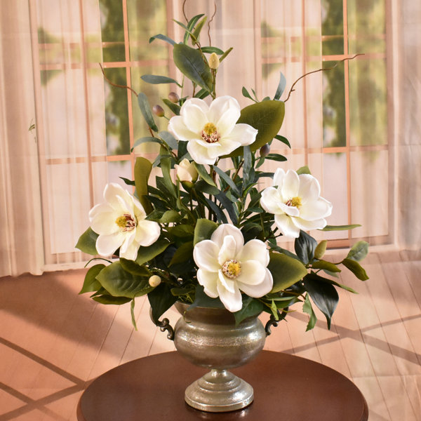 Primrue Magnolias Floral Arrangement in Vase Wayfair